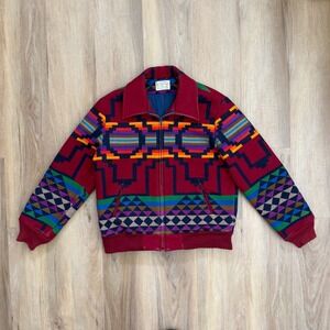 Vtg Pendleton Country Sophisticates Wool Southwestern Geometric Aztec Jacket
